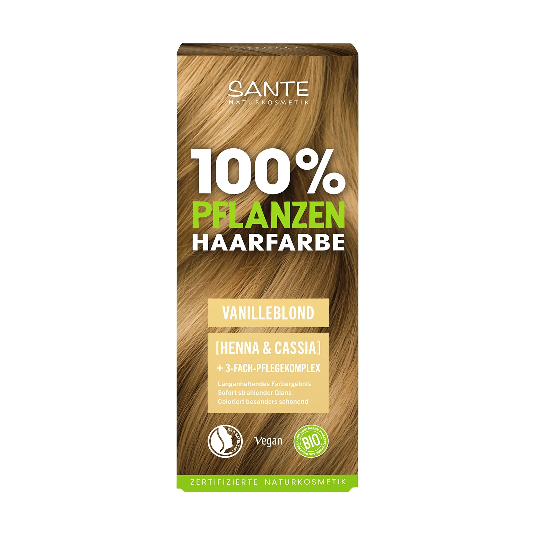 Трав'яний порошок для фарбування волосся Sante Naturkosmetik Herbal Hair Color, Vanilla Blonde, 100 г