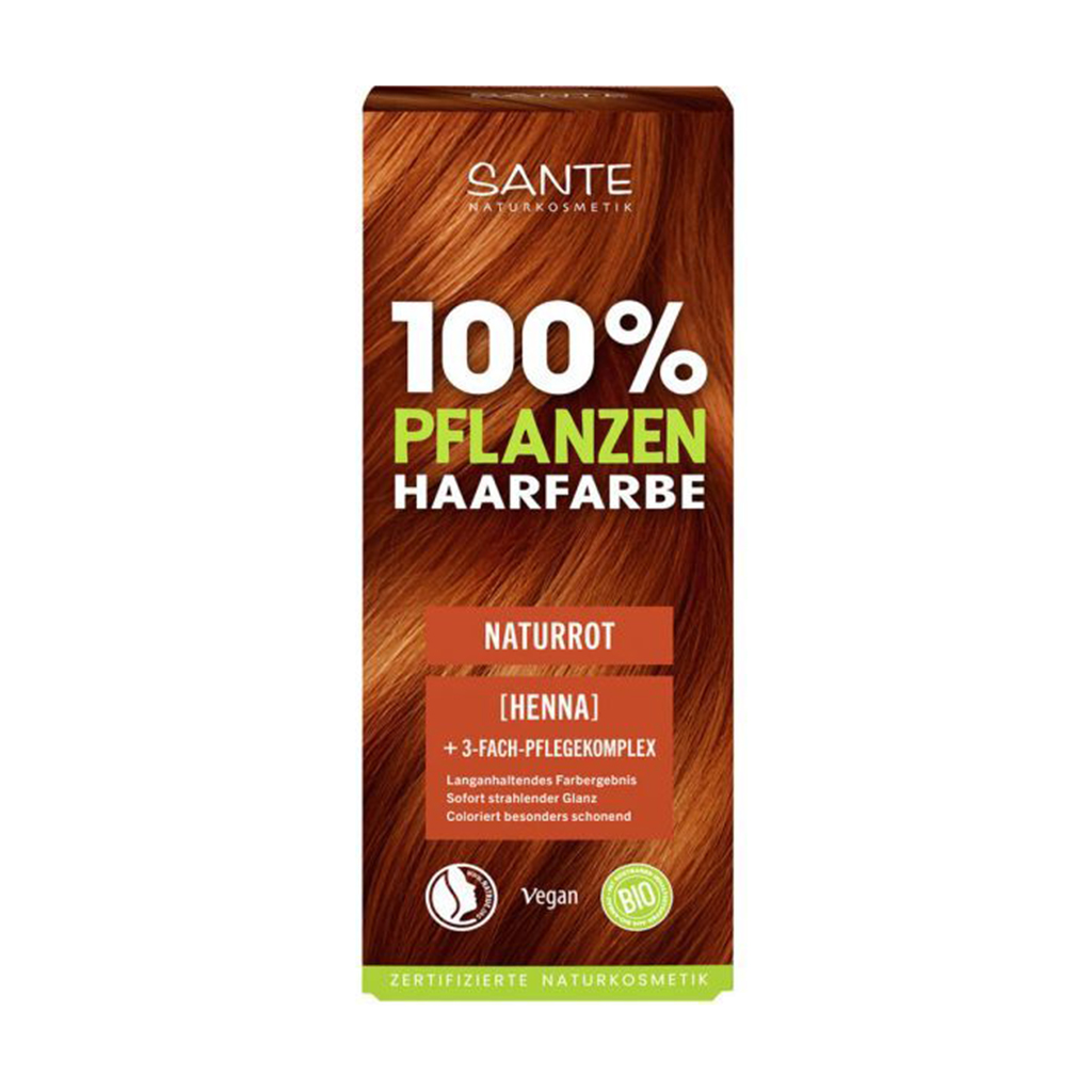 Трав'яний порошок для фарбування волосся Sante Naturkosmetik Herbal Hair Color, Natural Red, 100 г